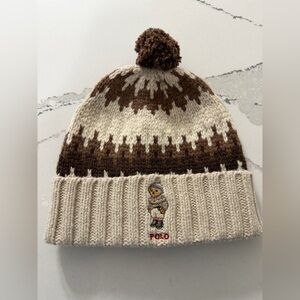 New! Polo Ralph Lauren Pom Pom Bear Beanie